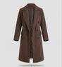 Manteau Long Croisé pour Femme avec Col à Revers