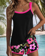 Haut de Maillot de Bain Tankini Maren à Imprimé Floral avec Bas Boxer Assorti