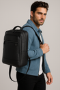 Sac à Dos en Cuir avec Cuir USB - Noir-a