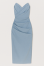 Élégante Robe Midi Sans Bretelles pour Femme avec Fente pour Cérémonie Estivale