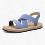 Sandales plates femme confortables en cuir noir - Idéales été