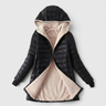 Jackets : Veste Mi-Longue à Capuche Femme Doublée Polaire dans Noir de Roselva