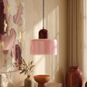 Suspension Bauhaus en Verre Coloré - Hauteur Ajustable