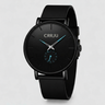 watches : Montre Homme Noir Bleu - Étanche Luxe Quartz Montre-bracelet dans Noir Bleu de Marche Lino