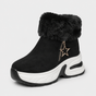 Bottes Hiver Femme Confortables avec Doublure Douce Métal en Dentelle