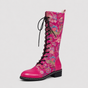Bottes Femme Rétro Brodé Cuir Confortables - Style Vintage Élégant