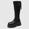 Over-the-Knee Boots : Bottes tendance pour femmes avec fermetures éclair dans Noir de Marche Lino