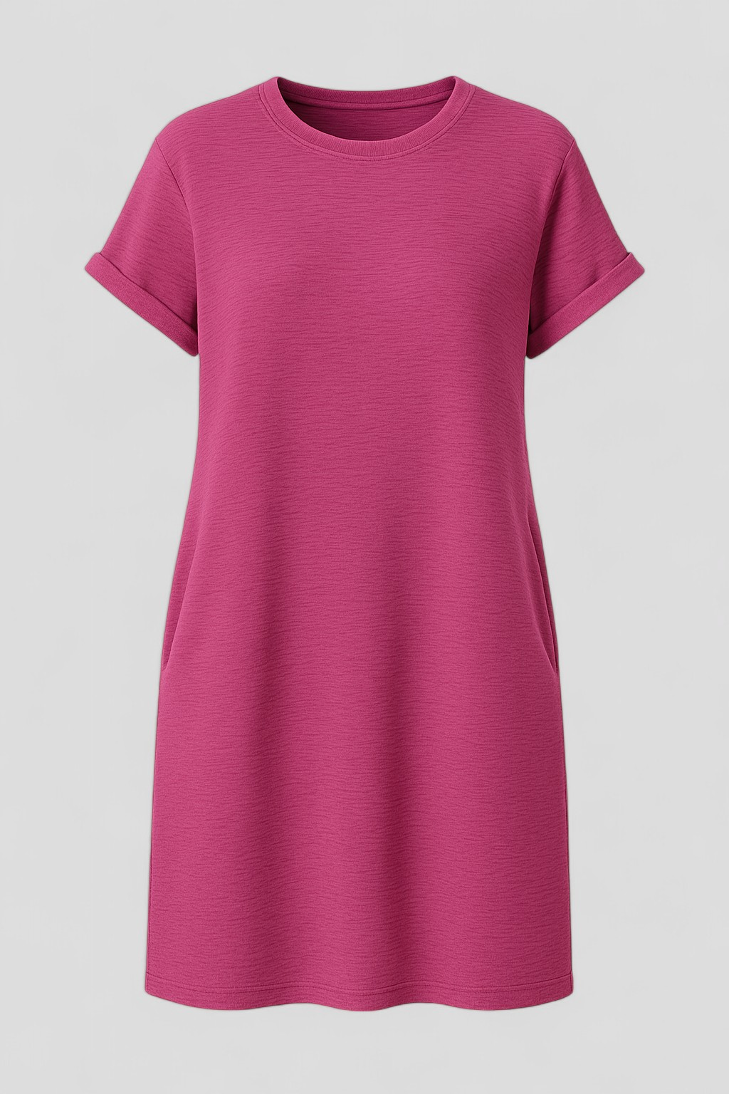 Dresses : Robe d'été décontractée pour femme en coton doux avec poches, col rond et manches courtes dans Rose de Marche Lino