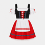 Robe Dirndl Femmes Dentelle Rouge pour les Fêtes de l'Oktoberfest