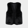 AS - Womens - Top : Gilet en fausse fourrure pour femmes - Ouvert sur le devant, coupe ample et chaud dans Noir de Loranza