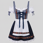Dirndl Bleu Femme, Style Traditionnel Festif Dentelle