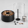 table lamp : Lampe de table sans fil pour terrasse en aluminium noir avec effet flamme dans Noir de Sansoti