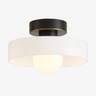 ceiling light : Plafonnier Bauhaus - Géométrique en laiton et verre d'inspiration française dans Noir Blanc de Havelalights