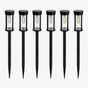 Lampes solaires de jardin extérieures - Piquets de chemin LED noirs (Lot de 10)