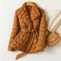 Doudoune Longue Femme Ceinturée Soie Accessoire Mode