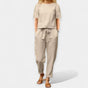 Ensemble Femme Bicolore Pantalon Large Chemiseur Léger