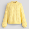 women's sweater : Pull Femme Jaune Torsadé Acrylique Entretien Facile dans S de Marche Lino