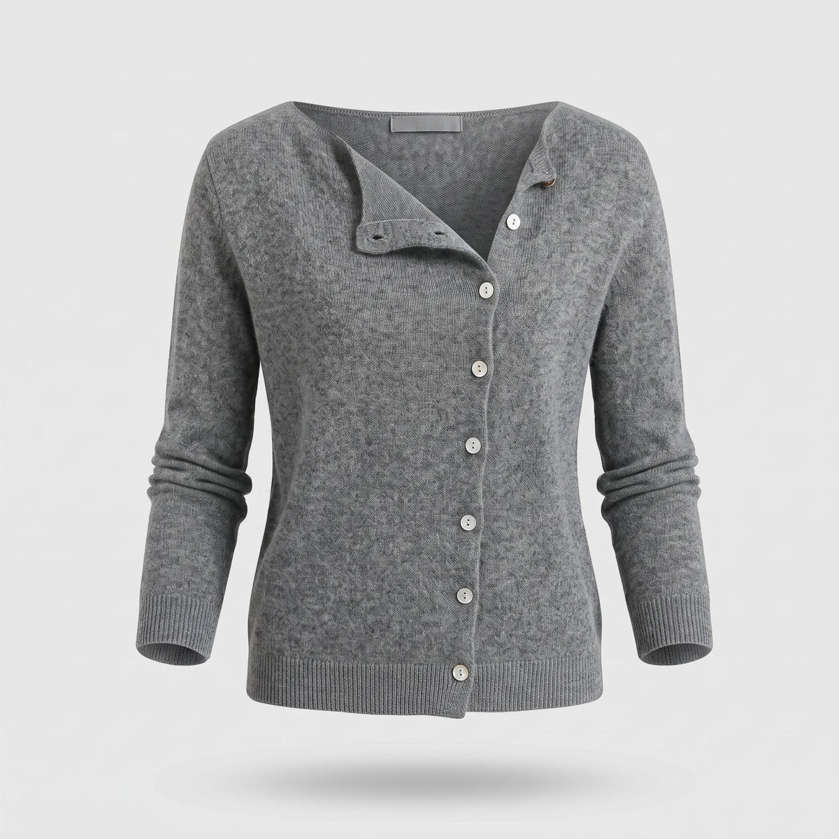 Fashion : Cardigan Élégant en Laine pour Femme - Pièce de Superposition Légère dans Gris de Marche Lino
