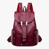 women's backpack : Sac à dos Grande capacité en cuir véritable noir pour femme, Élégant et fonctionnel dans Vin rouge de Marche Lino