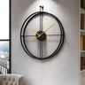 : Grande Horloge Murale Silencieuse dans Noir avec Or de Marche Lino