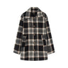 women's coat : Manteau Hiver Femme À Carreaux Manteaux Look Élégant dans noir de Marche Lino