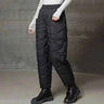 women's pants : Pantalon Femme Chaud en Duvet Noir Confort Leggings dans noir de Marche Lino
