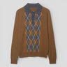 women's sweater : Pull Femme Col Polo Ample - Tricot Doux et Chaud | Automne Hiver Casual dans Marron Foncé S de Marche Lino