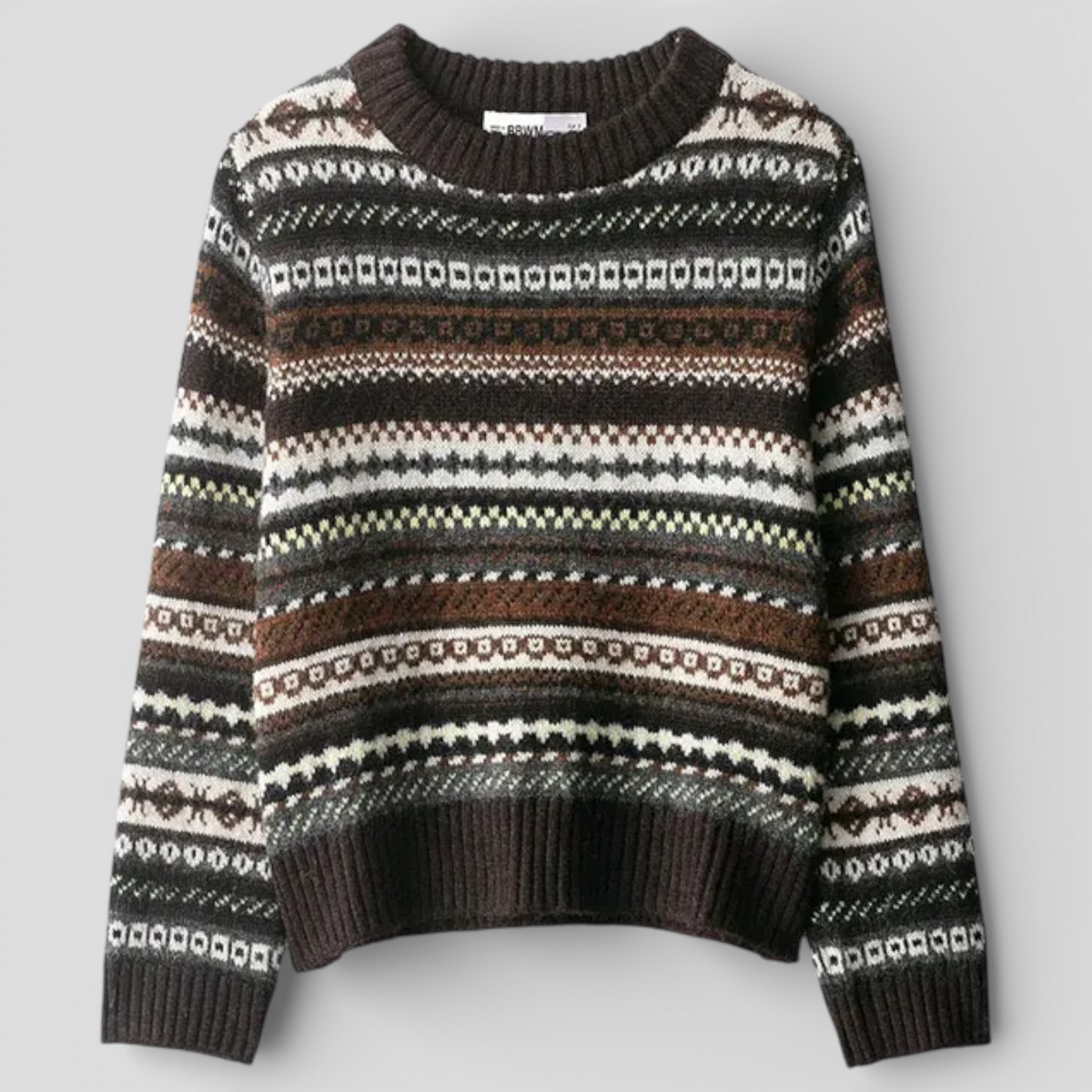 Pulls pour femmes : Pull Femme à Manches Longues Acrylique Cachemire dans Brun foncé S de Marche Lino
