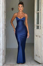 Robe longue pour femme en satin élégant, polyester doux, parfaite