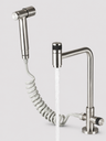 kitchen faucet : Robinet Mural de Cuisine Rotatif 360° Douchette Acier Inoxydable dans Argent de Marche Lino