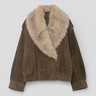 women's jacket : Veste Femme Hiver en Fausse Fourrure Fashion Hiver dans Brun S de Marche Lino