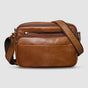 Sac Bandoulière Homme Premium en Cuir Mat Marron
