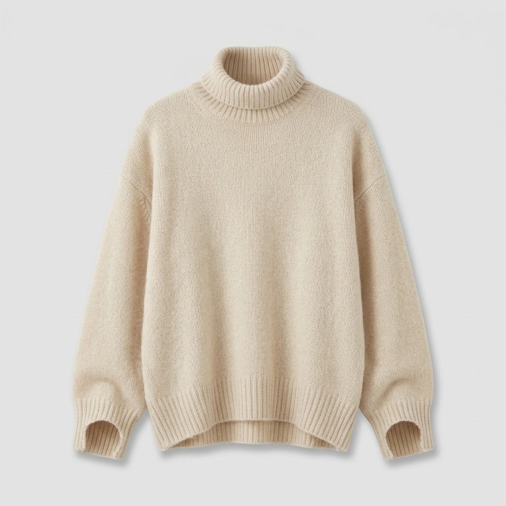Fashion : Pull en Cachemire à Col Roulé pour Femme dans Crème de Marche Lino