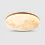 Moderne loftslampe med måne-design - 3D-månedesign med træramme
