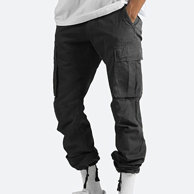 Pants : Pantalons Cargo Daan Homme - Résistants, Poches Multiples, Coupe Confortable dans Néron de Marche Lino