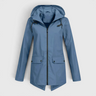 Coat : Parka pour Femme à Capuche Cordon dans Bleu de Marche Lino