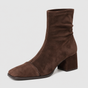 Élégantes bottines à talons et bout carré