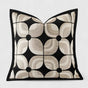 Housse de Coussin Géométrique Noir et Kaki Coton