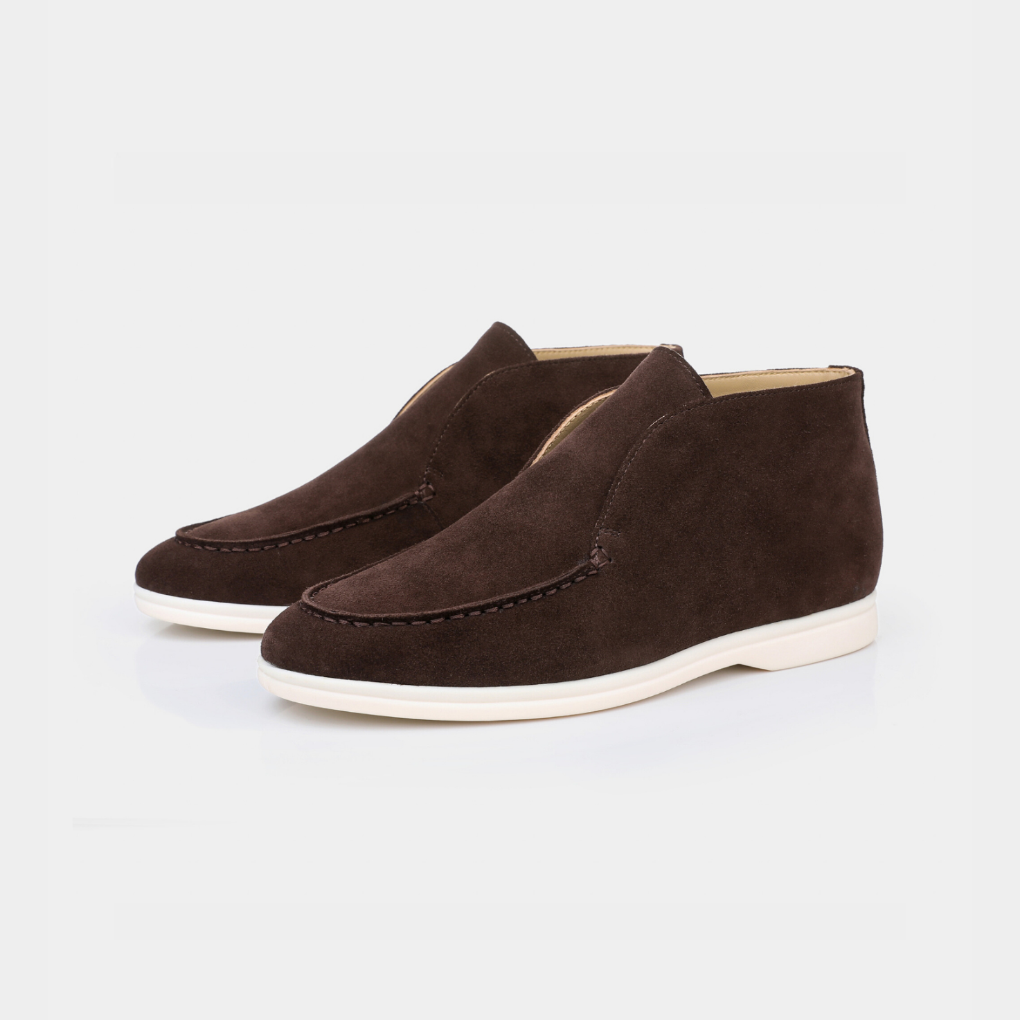 Mocassins : Mocassins pour hommes à bout rond dans Marron foncé de Marche Lino