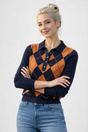 Polo Femme Rétro en Tricot T-shirts et débardeurs