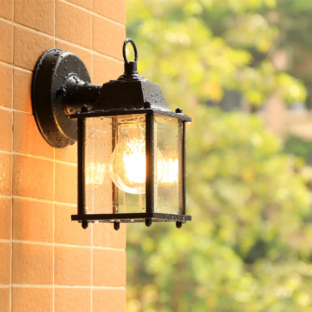 Outdoor Wall Light : Applique Murale Extérieure Vintage Éclairage D'Ambiance Verre dans de Marche Lino