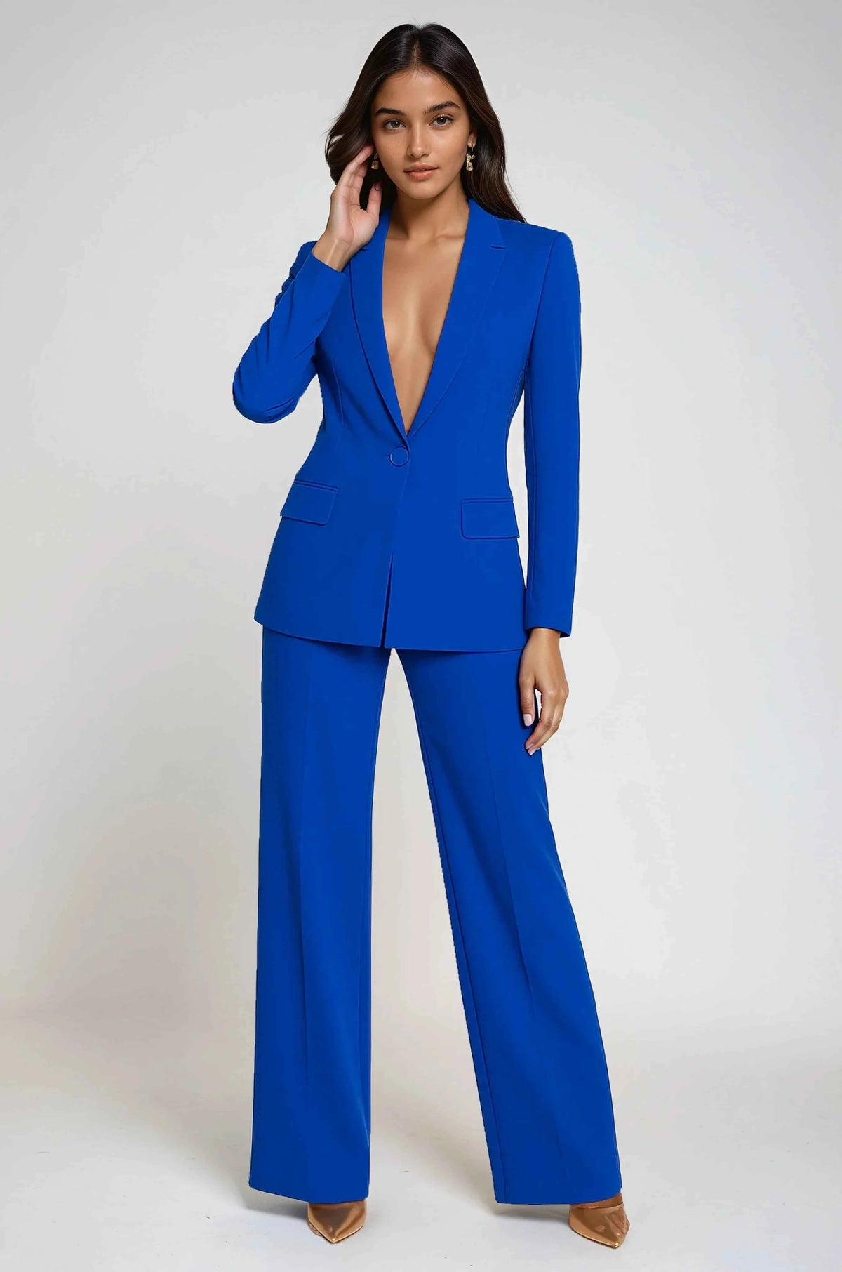 Sets : Ensemble blazer et pantalon pour femme Sets Competitor-Clone dans Rose de Marche Lino