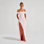 Robe Longue Femme Épaules Dénudées & Fente Élégante - Idéale Soirée/Cérémonie