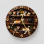 Horloge Murale Ronde en Bois Motif Chats Vintage 25 cm Silencieuse
