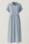 women's midi dress : Robe Midi Chic pour Femme avec des Poches Pratiques dans White de Marche Lino