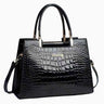 Handbag : Sac à main femme cuir véritable brillant – Grand, élégant et chic - Qualite Premium, Confort Optimal dans Noir (encore 2 en stock) de Marche Lino
