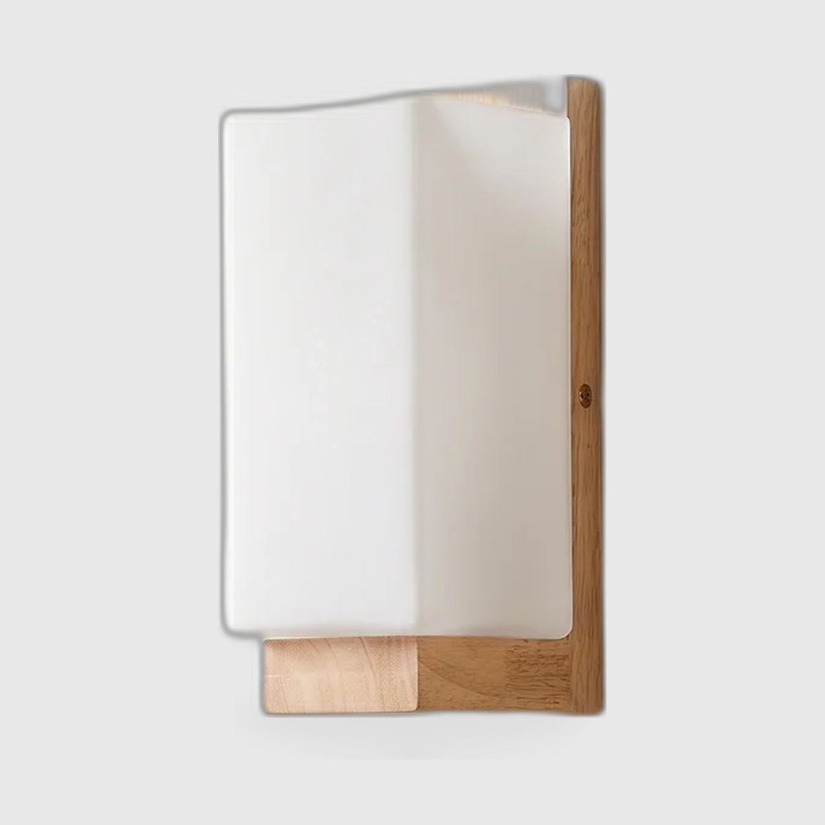 Home Decor : Applique Murale avec Cadre Rectangulaire en Bois et Abat-Jour en Verre dans de Marche Lino