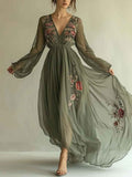 Trendy chiffon kjole med elegant print