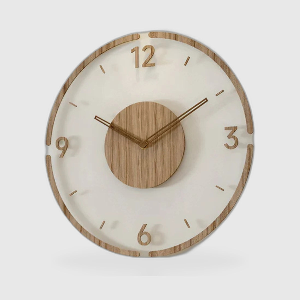 Wall Clock : Horloge Murale Moderne 30cm – Acrylique & Bois, Mécanisme Silencieux dans de Marche Lino