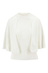 Sweater : Pull Tricote avec Cape dans Blanc Croquant de Marche Lino